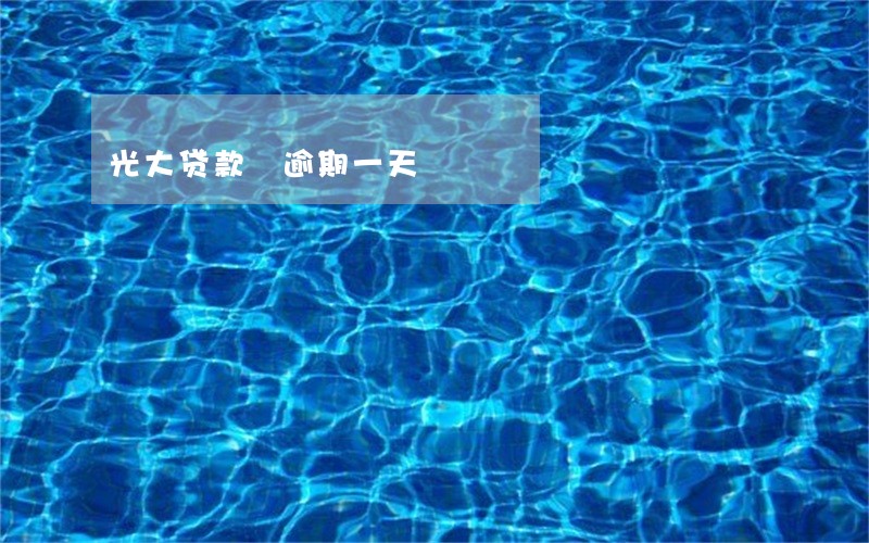 光大贷款 逾期一天 光大贷款 逾期一天